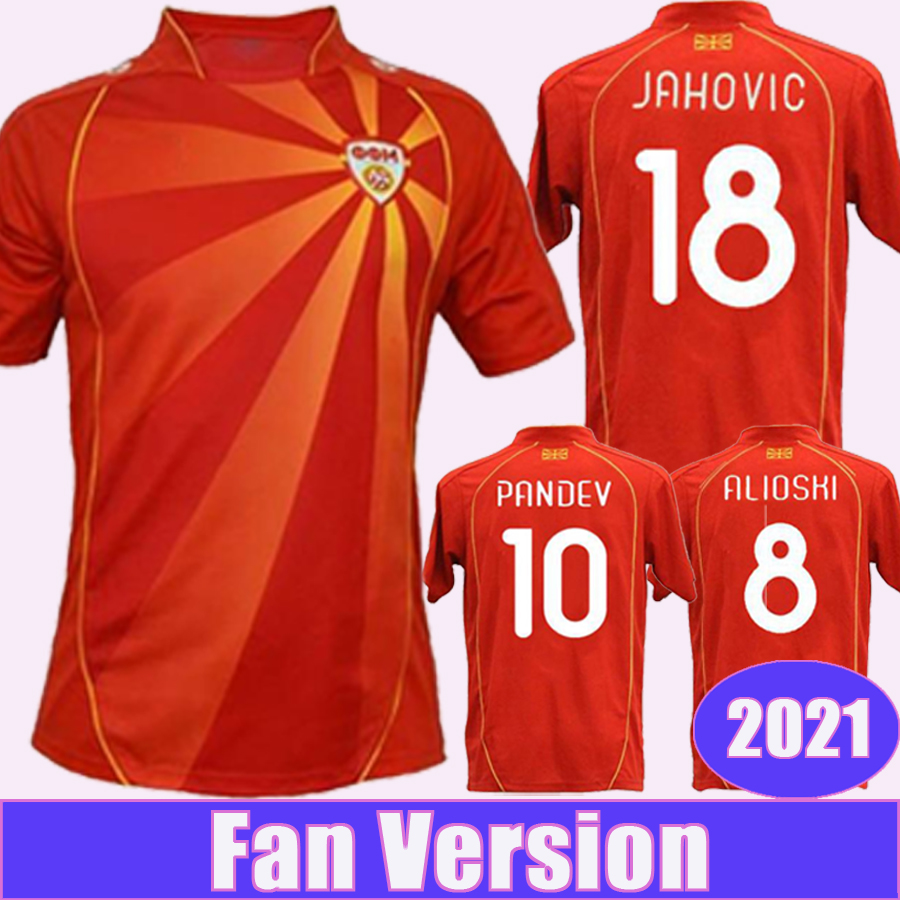 

2021 North Macedonia PANDEV ELMAS ADEMI Mens Soccer Jerseys RISTOVSKI ALIOSKI Football Shirts Short Sleeve Adult Uniforms, Qm1667 2021 home no patch