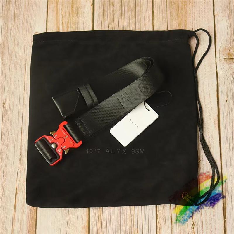 

Belts 2022ss 1017 ALYX 9SM Belt Men Women 1:1 High-Quality Fashion Leather Patch Red Metal Buckle, Black