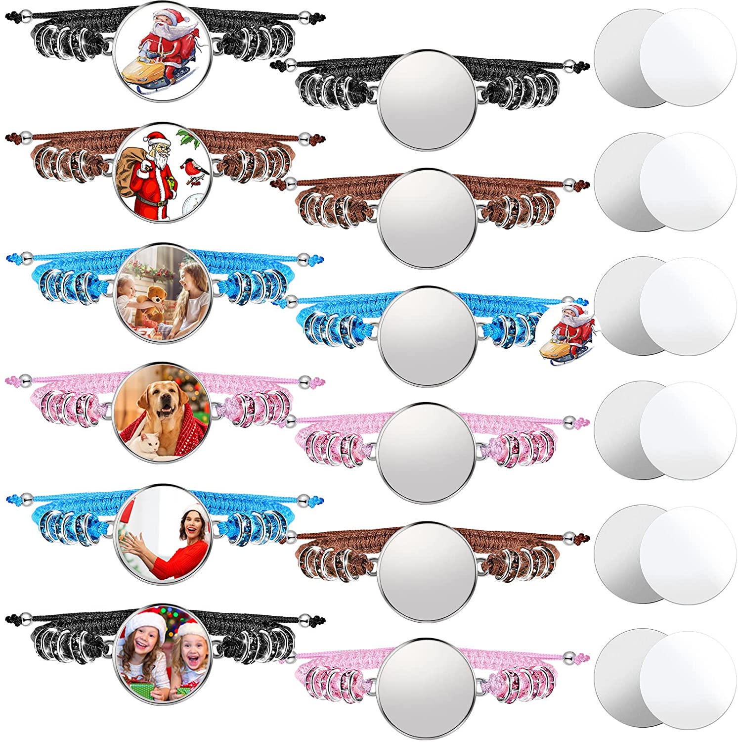 

Cinunk Sublimation Bracelet Blank Bracelet Bezel Setting Blank Heat Transfer Blank Leather Bracelet with Aluminum Sheet for DIY Jewelry Making