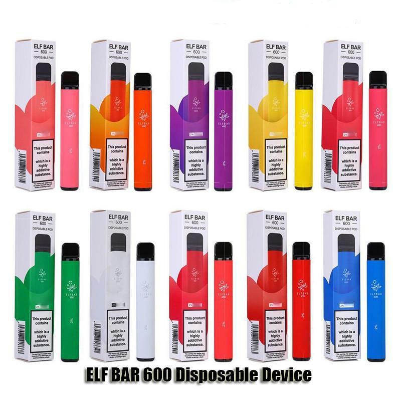 

Elf Bar 600 Disposable E Cigarettes Device Pod Kit 600Puff 550mAh Battery 2ml Prefilled Cartridges Vape Pen