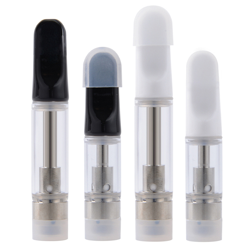 

Ready to Ship Th205 Empty Vape Cartridge Atomizers 0.5ml 0.8ml 1ml Ceramic Coil Glass Tanks Thick Oil Carts Wax Vaporizers 510 Thread E Cigarettes In Stock