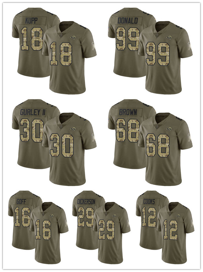

Jersey Los Angeles''Rams''MEN WOMEN YOUTH Cooper Kupp Matthew Stafford Aaron Donald Limited Football Olive Camo 2017 Salute to Service