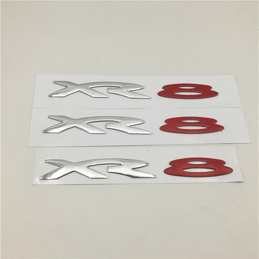 

For Ford Falcon BA BF XR8 XR 8 Emblems Rear Trunk Lid Letters Decal Side Door Fender Symbol Script195C, Silvery