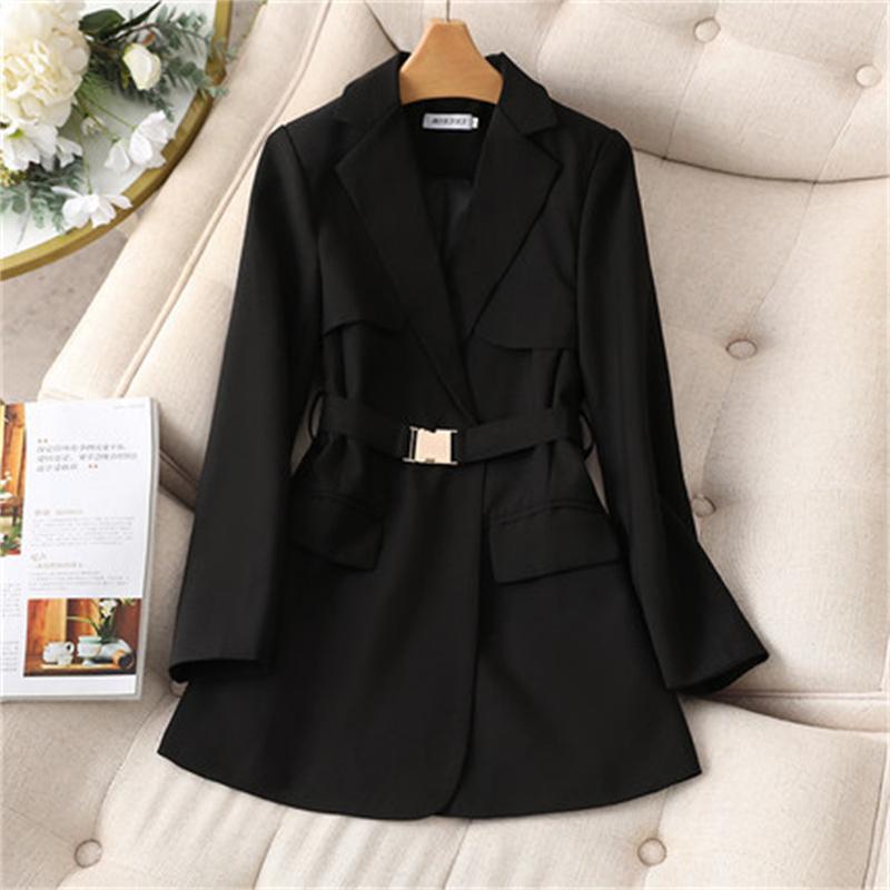 

Women' Suits & Blazers Spring Autumn Korean Blazer Suit Street Tie Drape Windbreaker Professional Black Jacket For Women Clothing Jp112Wome