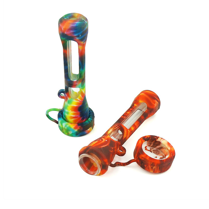 

Glass Tobacco Pipe 91 Mm Silicone Sleeve Unbreakable Cigarette Shisha Tube Handheld Smoking Pipes MOQ 1 Piece