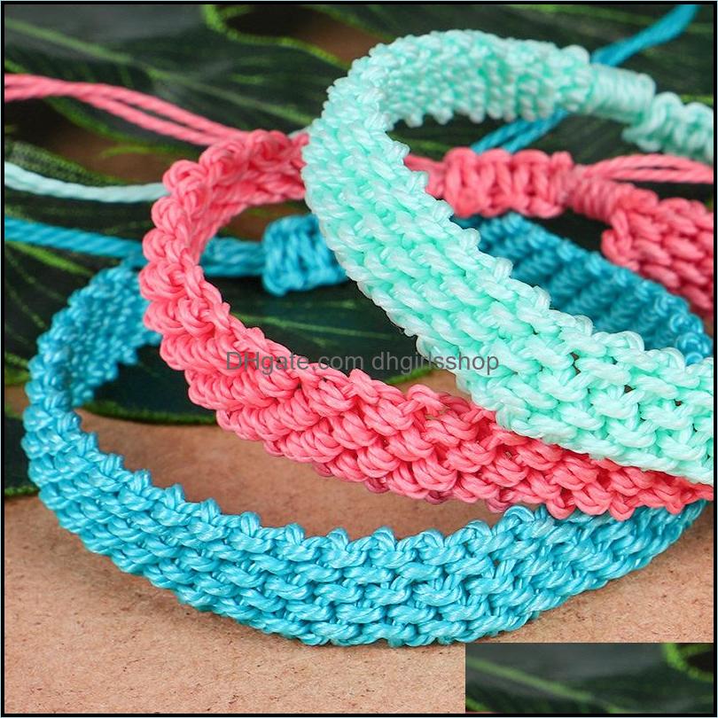 

Link Chain Bracelets Jewelry 12Pcs Bohemian Waterproof Wax Woven Rope Vsco Girl Bracelet For Women String Adjustable Lucky Corn Dea