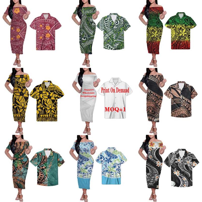 

Casual Dresses HYCOOL Polynesian Silver Tribal For Women Party Tattoos Print Plus Size Couple Clothing Samoan Dress Matching Men Shirts, Jpdzdhq07d94f16