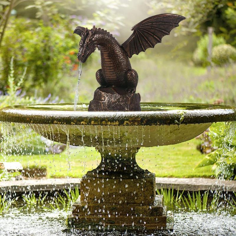 

Garden Decorations Water Fountain Spray Dragon Statue Resin Waterscape Sculpture Pool Decoration Pond Outdoor S9W8