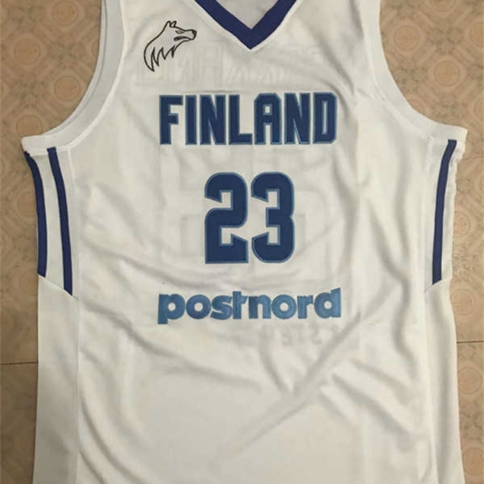 

Sjzl98 23 LAURI MARKKANEN FINLAND NATIONAL TEAM Basketball Jersey blue,white, or Custom any player for any name Embroidery Men jerseys