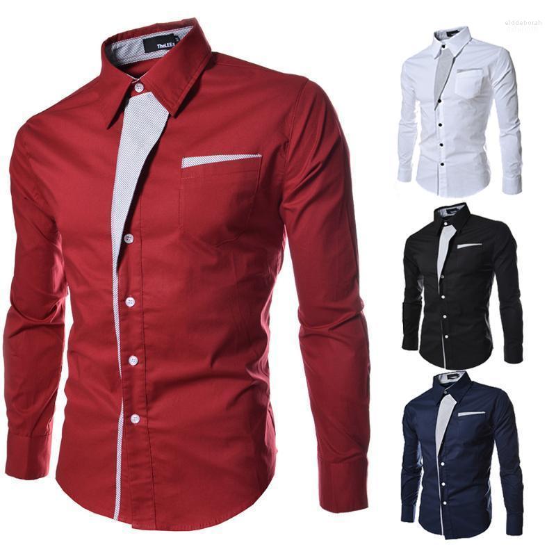 

Men's Casual Shirts 2022 Cotton Oxford Shirt Men Spring Long Sleeve Slim Fit Dress Social Eldd22, Navy