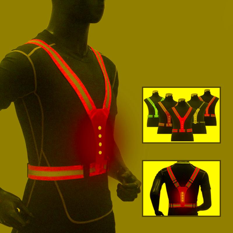 

Motorcycle Apparel Highlight Sports Reflective Vest Elastic V-shaped Illuminated Adjustable For Night Running CyclingMotorcycle ApparelMotor