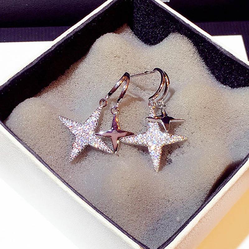

Stud Shine Cubic Zircon Star Earring Bling Zirconia Charm Luminous Tiny Wedding Jewelry PendantStudStud