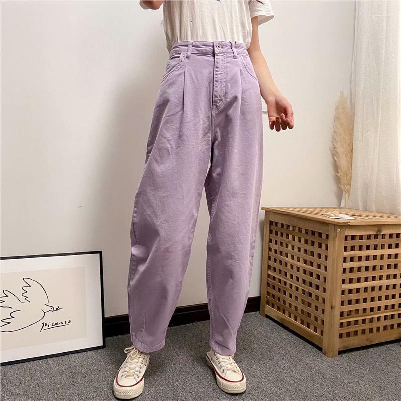 

Women's Jeans Casual Woman Losoe Candy Trousers 2022 Spring Sweet Ladies High Waisted Cotton Pants Girls Y2k Solid PantWomen's, White