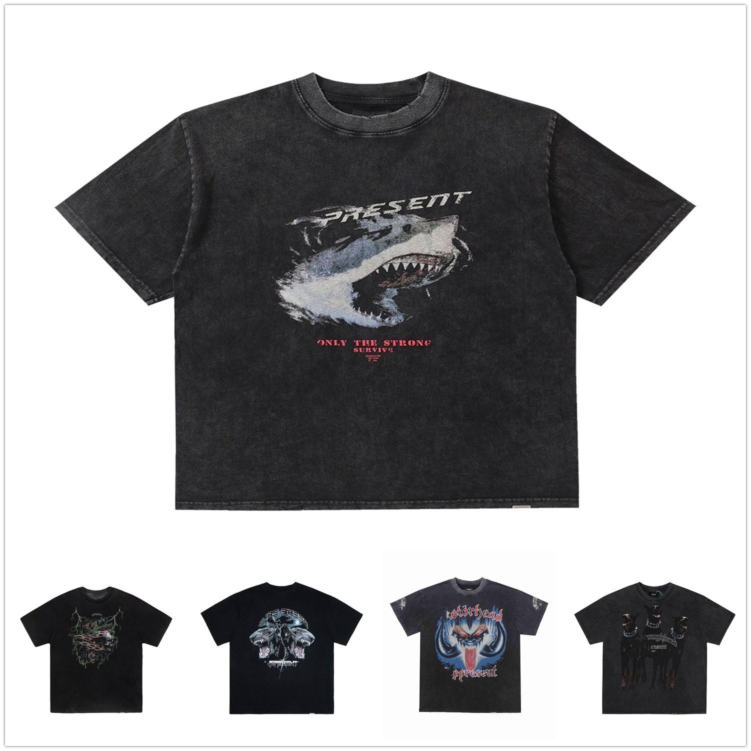 

Men t shirt high quality Peace Dove High Street Washed Old Retro Nostalgic T-Shirt Loose Couple hip hop Tee Viper Print Pocket A03, Button