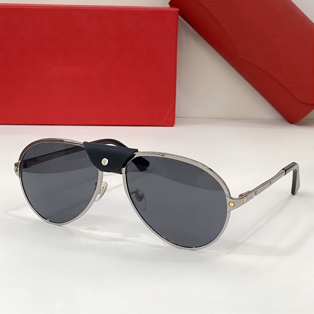 

Sunglasses For Men Women Summer 0034 Style Anti-Ultraviolet Retro Plate Oval Full Frame Detachable Leather Buckle Random Box