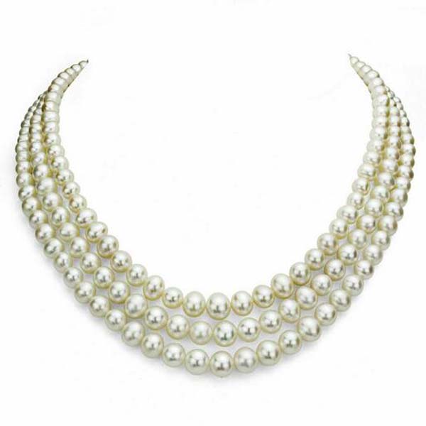 

3 shares 6-7mm Natural Akoya White Pearl Necklace 18 inch