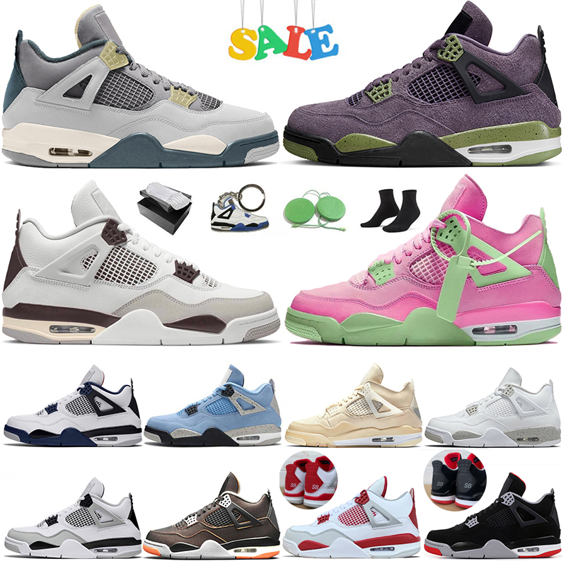 

JUMPMAN 4 Basketball Mens Shoes Trainers Red Women Thunder 4s Canvas White Oreo Violet Ore Sail 2022 Craft Black Cat Sports Sneakers Size 50, A#31 36-50 green