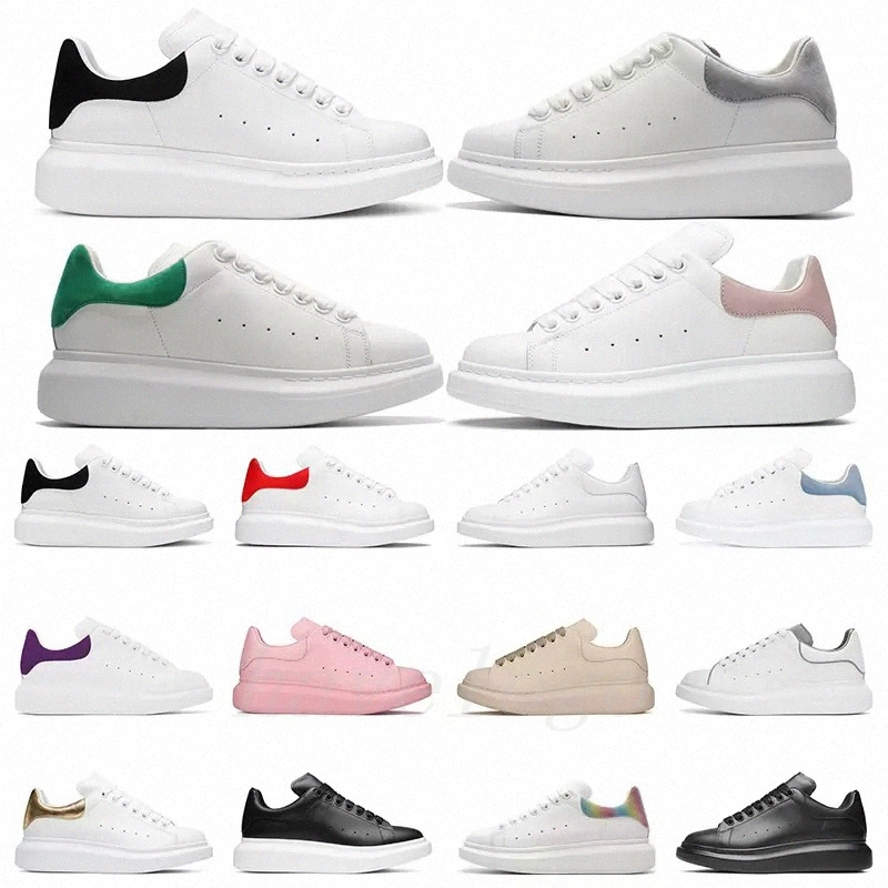 

2022 mcqueens shoes Designer Logo Oversized Casual Shoes White Black Leather Luxury Velvet Suede Espadrilles Trainers Blue Flats Lace Up Platform Sole Sneakers, Customize