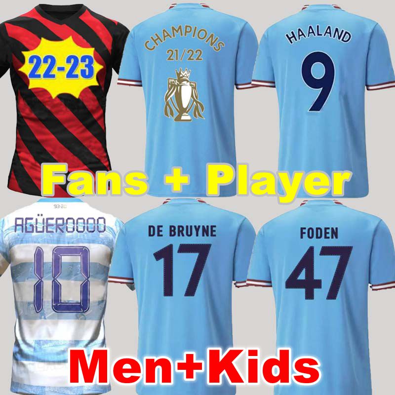 

Manchester HAALAND soccer jersey 21 22 23 City DE BRUYNE MANS CITIES GREALISH STERLING G. JESUS FERRAN MAHREZ foden 2022 2023 football shirt uniforms men kids kit, 21 22 third