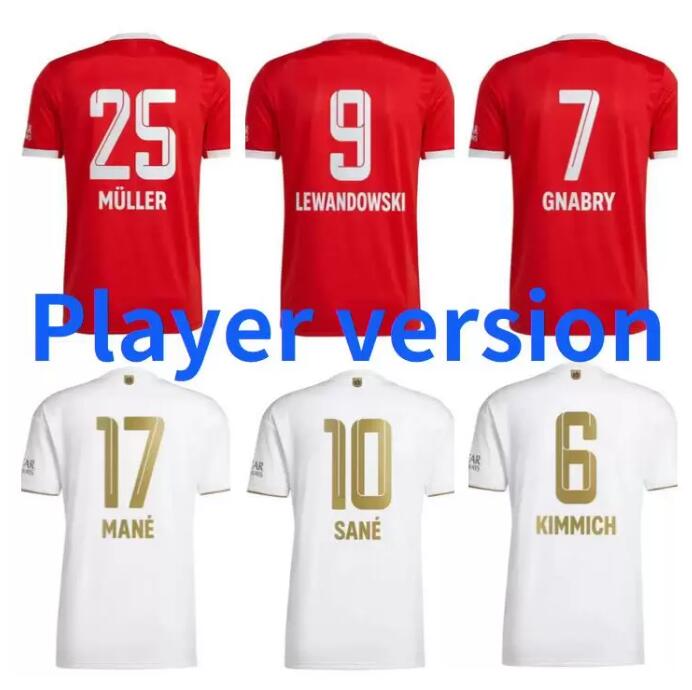 

22 23 10 year champion BayerN Munich LEWANDOWSKI soccer jersey MANE GORETZKA Player version Home red SANE GNABRY COMAN MULLER DAVIES KIMMICH Menfootball shirt