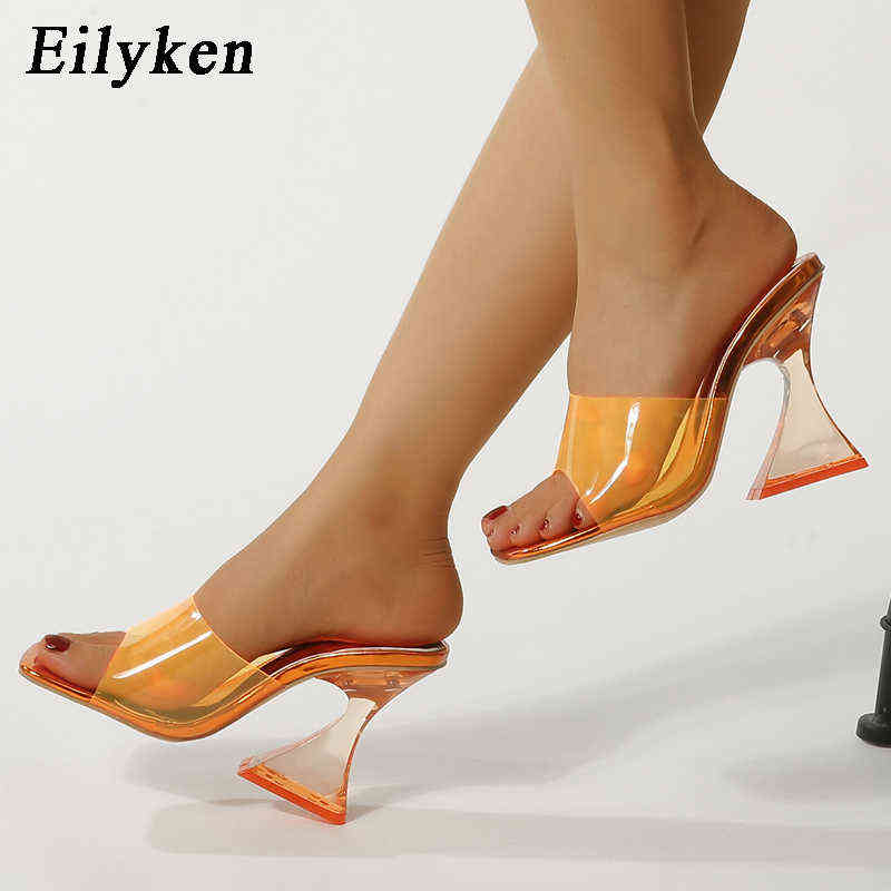 

Sandals Green Pvc Jelly Slippers Open Toe Perspex Strange High Heels Crystal Women Transparent Heel Pumps 220232, Silver