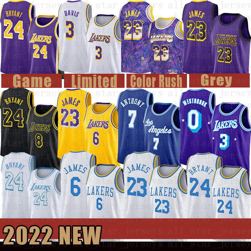 

0 7 LeBron James Anthony White Davis Basketball Jersey Los Angeles''Lakers''Kobe''Bryant''Mens 23 6 3 Russell Westbrook Carmelo Anthony 03, 2021 jersey