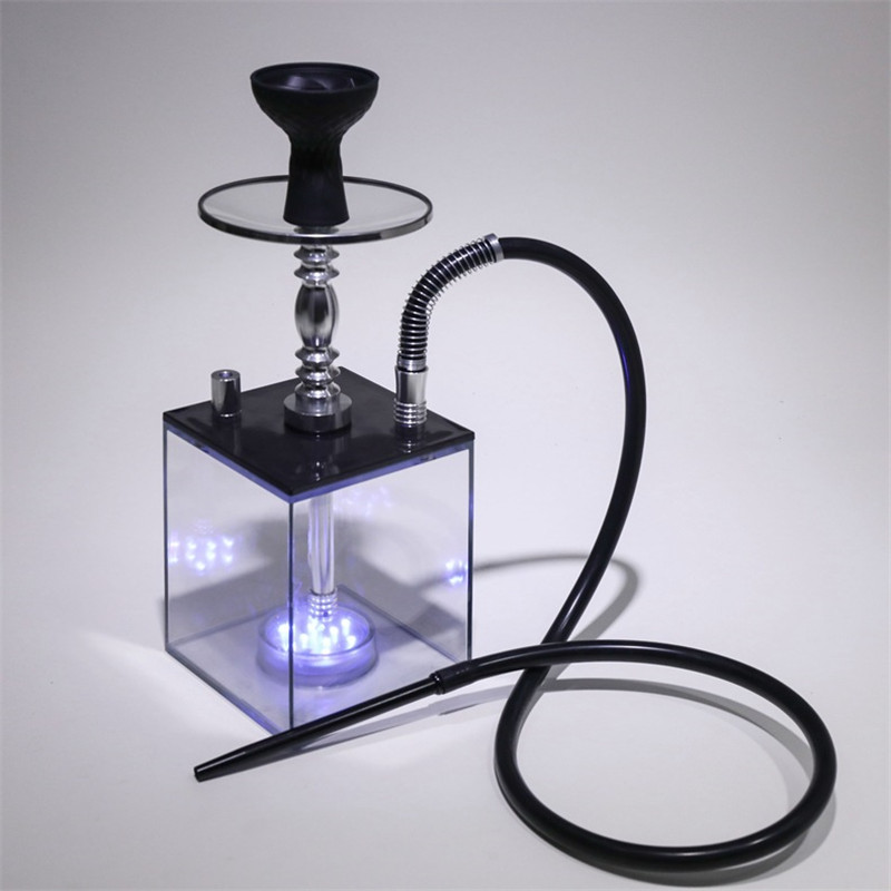 

Arab Acrylic Hookah Set Cachimba Complete Shisha Glass Bong Narguile LED Light Charcoal Tigela Hookah Base Sisha Accessories Christmas Gift
