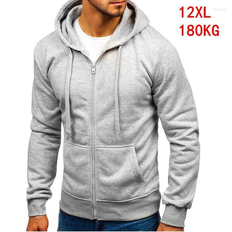 

Men's Hoodies & Sweatshirts Men's Autumn And Winter Large Size Zipper 12XL Hooded Sweatshirt Plus 7XL 8XL 9XL 10XL Thick Black Blue Red, Picture color