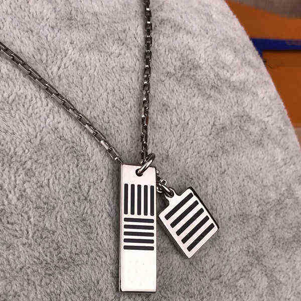 New Black Charm Necklaces Enamel Chain Square Steel Clavicle Unisex Jewelry Supply-image-747631189