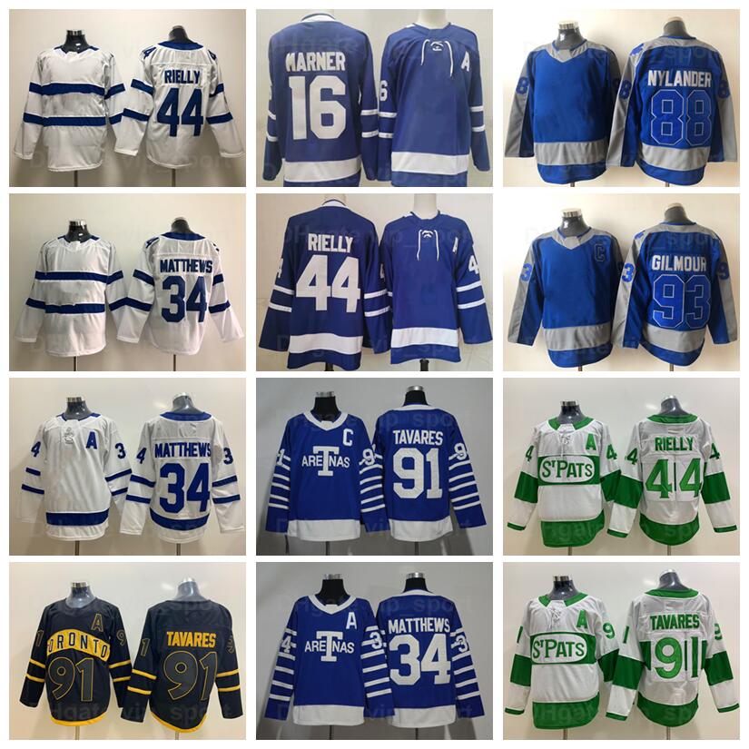 Reverse Retro Blank Ice Hokcey 44 Morgan Rielly Jersey 91 John Tavares 88 William Nylander 16 Mitchell Marner 34 Auston Matthews 93 Doug Gilmour