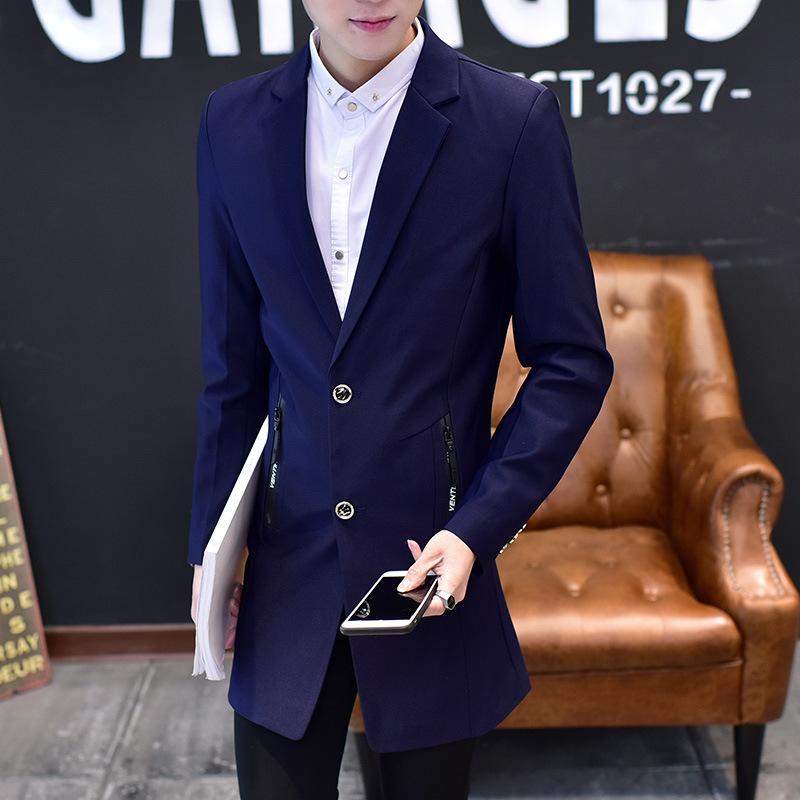 

Men's Suits & Blazers Purple Red Men Long Blazer Suit Jacket Casual Fashion Slim Fit Latest Coat Design Stylish Party Wear, Black