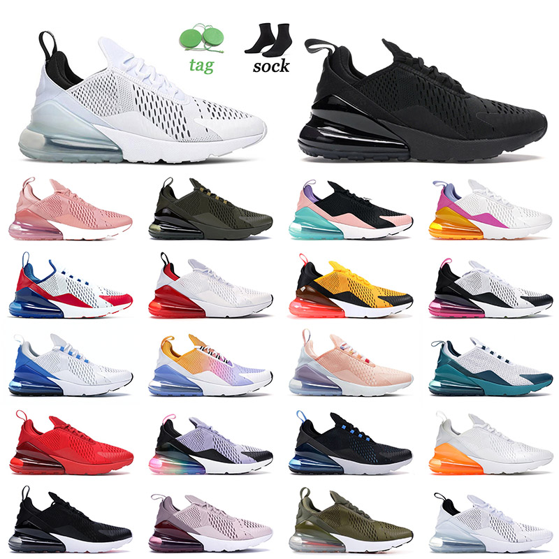 

270 Sports Running Shoes for Mens Women Triple Black White Medium Olive Platinum Volt Barely Rose Top Quality 270s Photo Blue Tiger Trainers Sneakers 36-45, C20 pure kid (2)