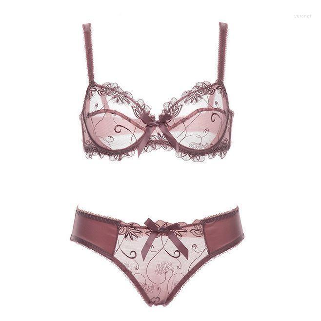 

Bras Sets Bra & Brief Sexy Lingerie Ultra Thin Lace Underwear, White