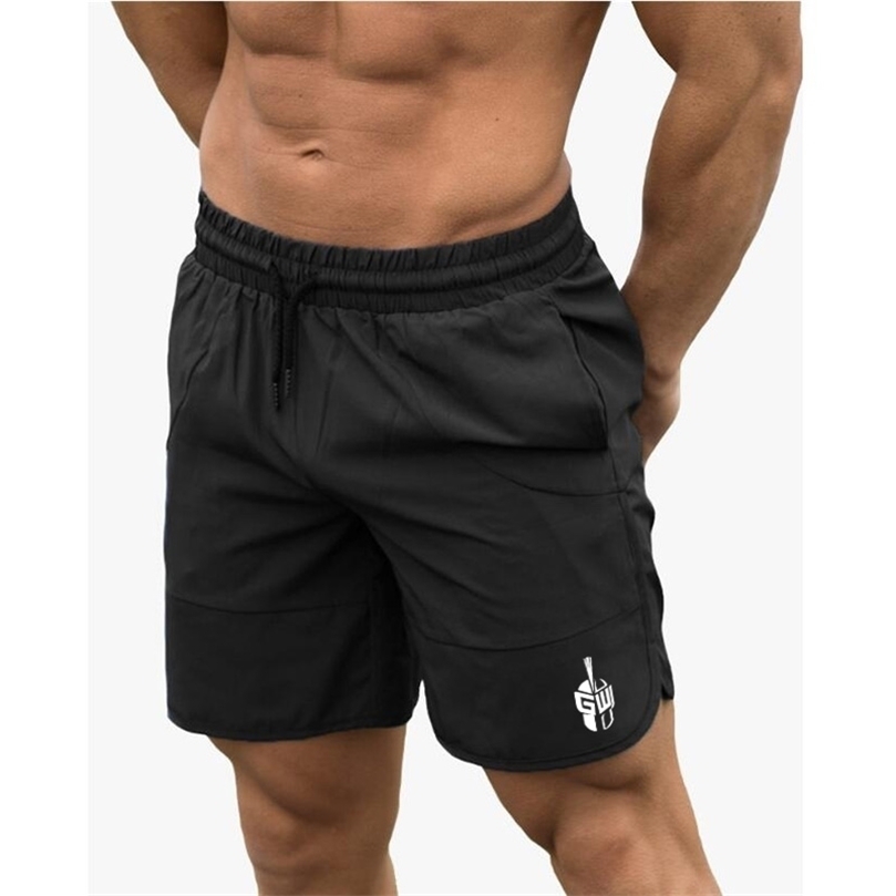 

Brand Mens Running Casual Mesh Bodybuilding Fashion Workout Gym Breathable Muscle Fitness Comfortable Plus Size Sports Shorts 220401, Black