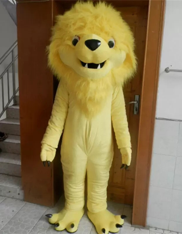 

Yellow Lion People Mascot Costumes Christmas Fancy Party Dress Cartoon Character Outfit Suit Adults Size Carnival Easter Advertising Theme Clothing, As pic