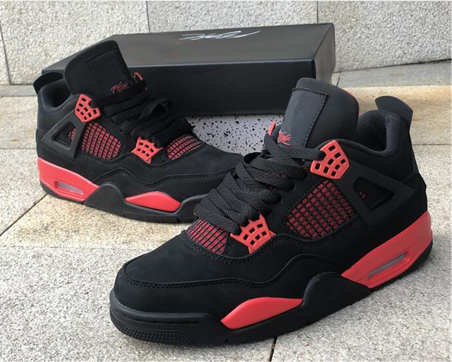

Shoes Jumpman 4s Red Thunder Basketball Designer Black White 4 outdoor running trainers sports Sneakers size 7-13, #1