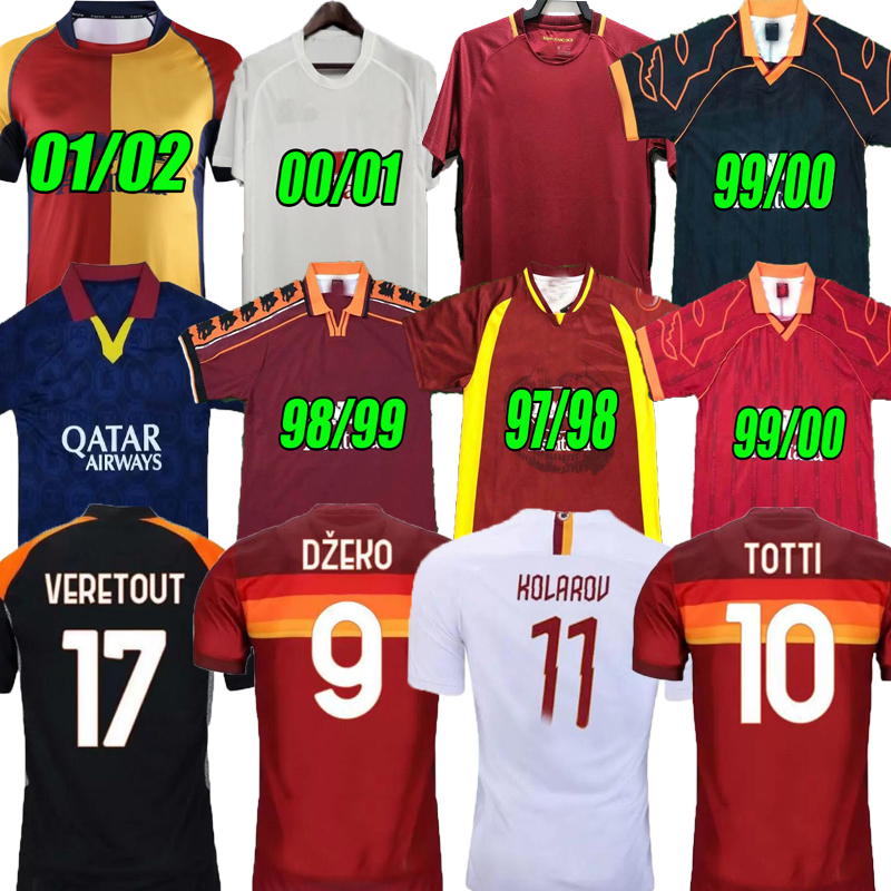 

89 90 91 92 94 95 home away Soccer Jerseys retro 95 96 97 98 99 00 01 AS Roma Totti DZEKO football shirt 1989 1990 1991 1992 1994 1995 1996 1997 1998 1999 2000 2001 2002, 97/98;home