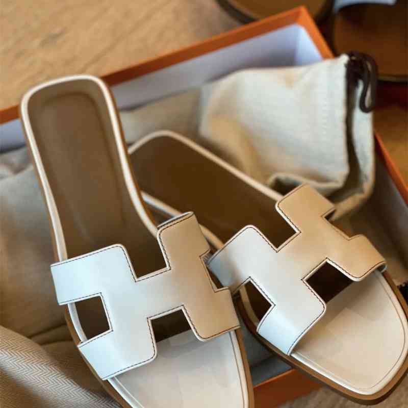 

Herme Women h Sandals Designer Slippers 2022 Organ Spring Leater Soes Flops Traveling Beac Msao, Palm print gold brown thick heel