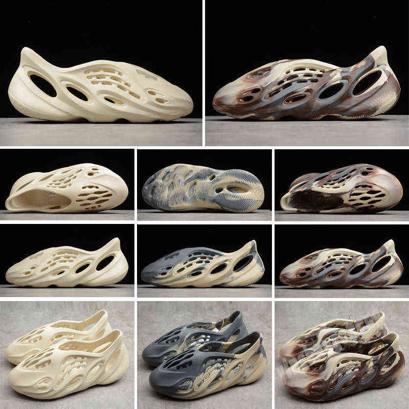 

2022 Fashion Womens Mens Slippers Foam Runner Slides Sandals Desert Sand Sulfur Onyx Black Cream Clay Moon Grey Ochre Runners Designer Slide, Color 1