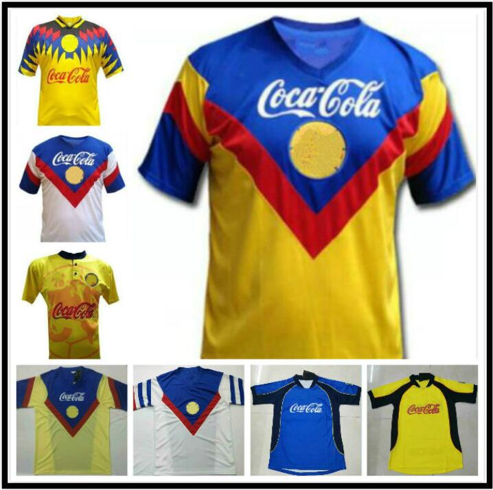 

MX Club America 1987 1988 1993 1994 2001 2002 retro Soccer Jersey 01/02 America R.SAMBUEZA P.AGUILAR shirt club Football Shirt, Black