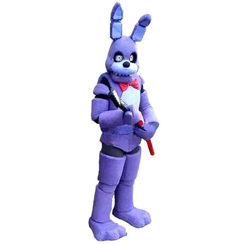 2018 Five Nights de haute qualité au Freddy FNAF Toy Costume Costume de mascotte de lapin violet Creepy
