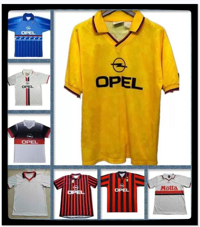 

1995 1996 1997 Baggio Weah Boban retro soccer jersey 95 96 97 Maldini Di Canio SAVICEVIC BARESI vintage classic football shirt, 17