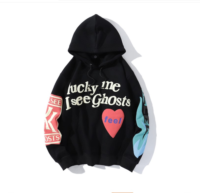 

Warm Hooded Hoodies Mens Womens Fashion Streetwear Pullover Sweatshirts Loose Hoodies Lovers Letter Lucky Me Tops Clothing Hoody Designer, Black