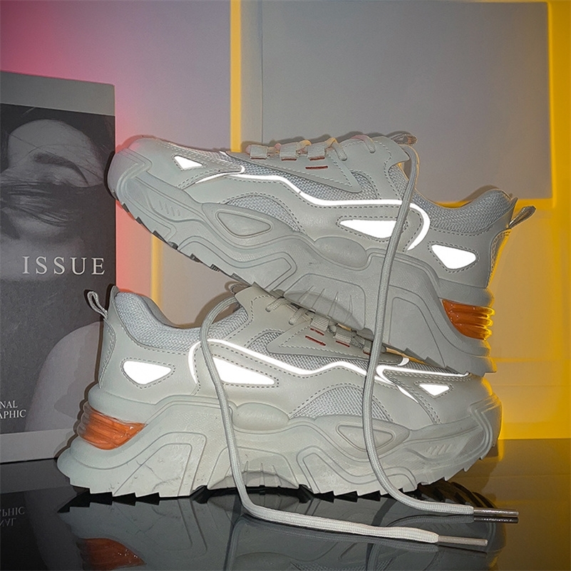 

Height Increasing Shoes White Shoes Spring Autumn Women's Thick-Soled Height Increasing Causal Shoes Trendy Women Running Sneakers Ladies 220826, Black mesh