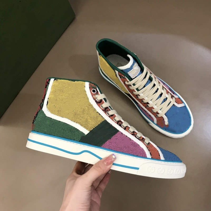 

Tennis 1977 boots Canvas Casual shoes Luxurys Designers Womens Boots Shoe Italy Green And Red Web Stripe Rubber Sole Stretch Cotton Low Top Mens Sneakers Casual, With logo #02