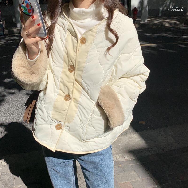 

HziriP Single-breasted Cotton-padded Coat Winter Jacket Thick Warm Women Parkas Double Wear Faux Lambswool Liner Parka1 Luci22, Phoho color