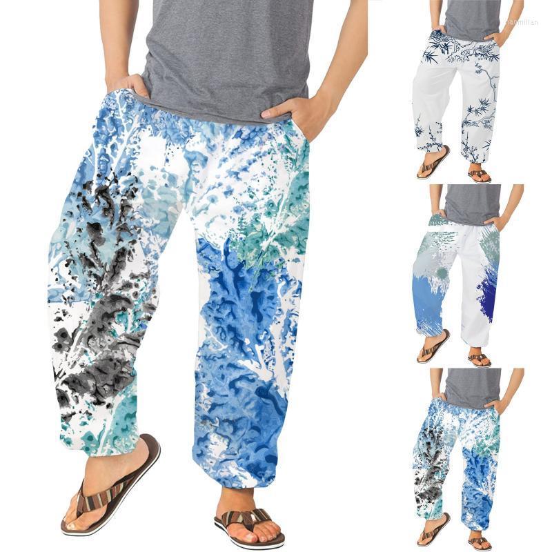 

Men's Pants Mens Casual Versatile All Print Loose Fashion Beach Pocket Trousers Black MenMen's Naom22, Light blue