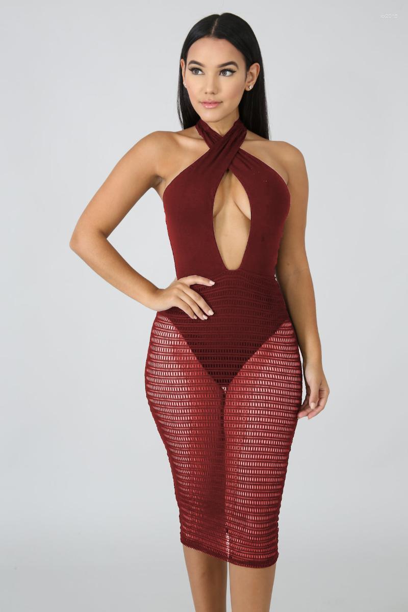

Casual Dresses 2022 INS Ladies Fashion Street Sexy Nightclub Sleeveless Net Gauze See-Through Strap Long Dress, Black