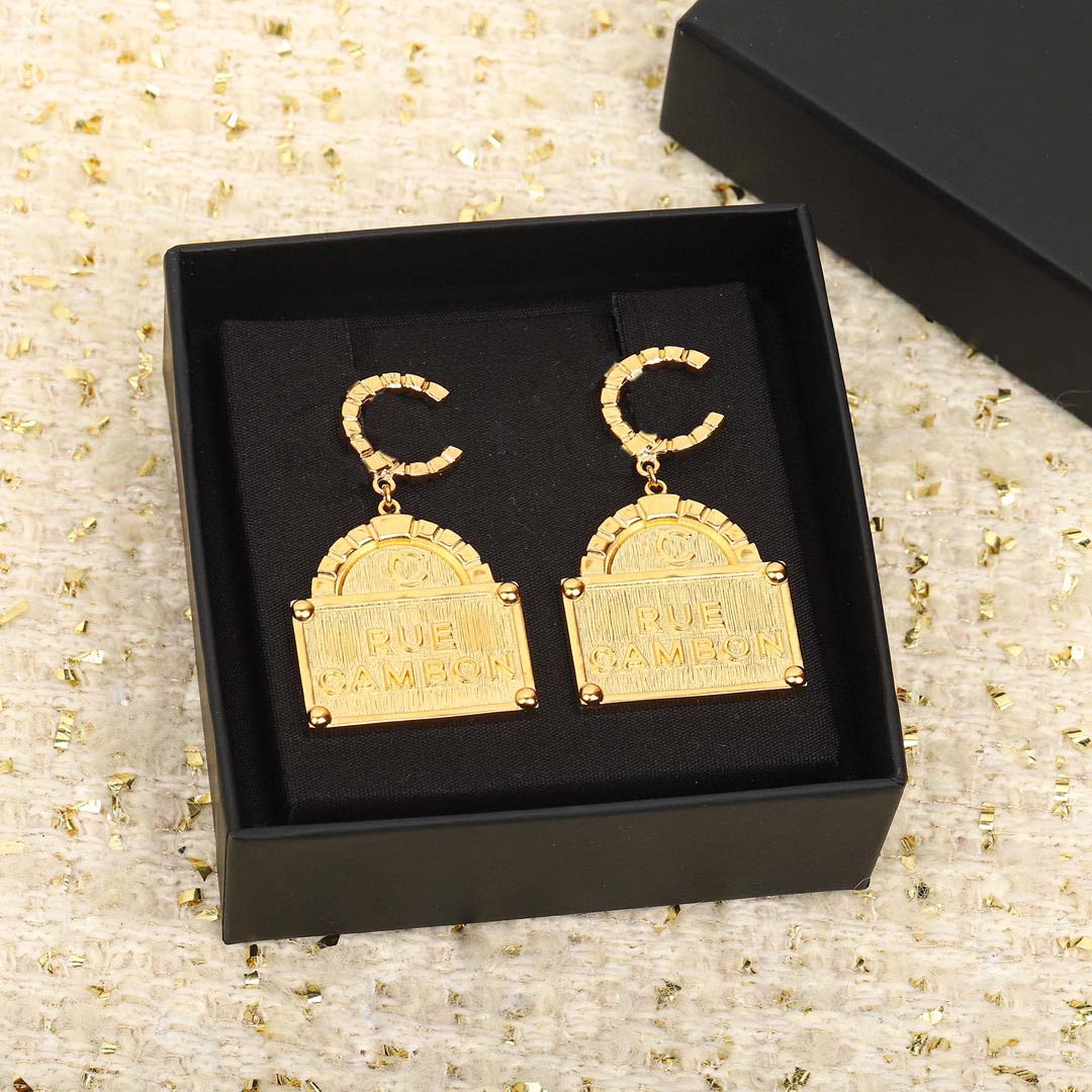 Top quality Charm drop earring in 18k gold plated for women wedding jewelry gift have box stamp PS4169