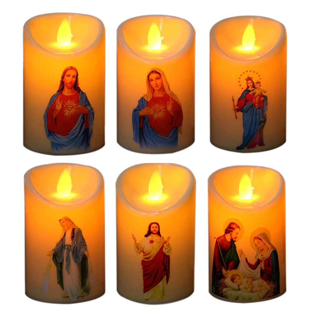 Flameless Candles Halloween LED Electronic Candle Flashing Flame For Home Decor Fake Candles-image-782469981